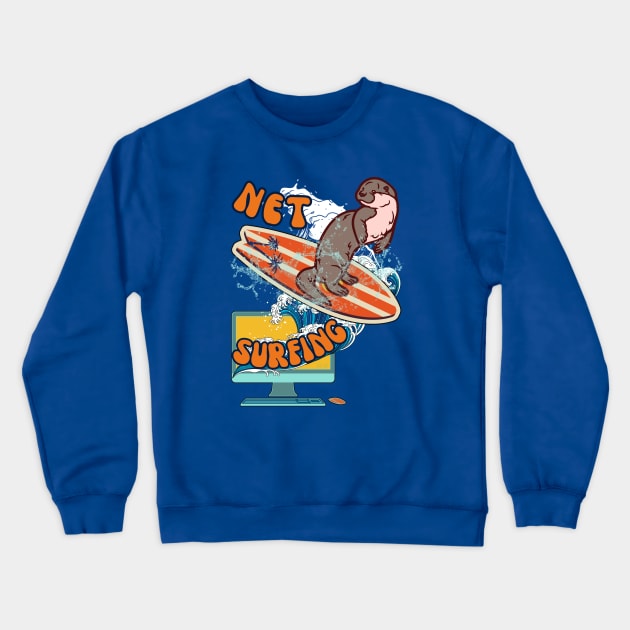 Net Surfing - Web surfing Crewneck Sweatshirt by SEIKA by FP